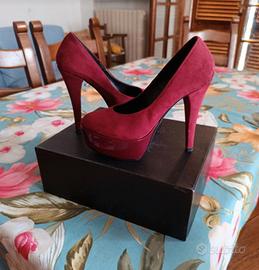 Scarpe scamosciate con plateau