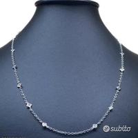COLLANA IN ORO BIANCO 18kt. CON DIAMANTI NATURALI
