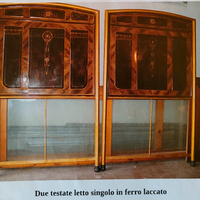 N. 2 testate letto singolo in ferro decorato