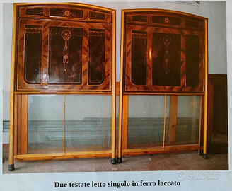 N. 2 testate letto singolo in ferro decorato