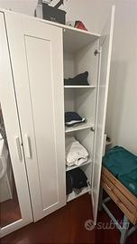 Armadio Ikea, tre ante con specchio, serie BRIMNES