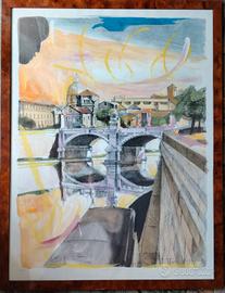 Ugo Attardi : Isola Tiberina (Roma) 