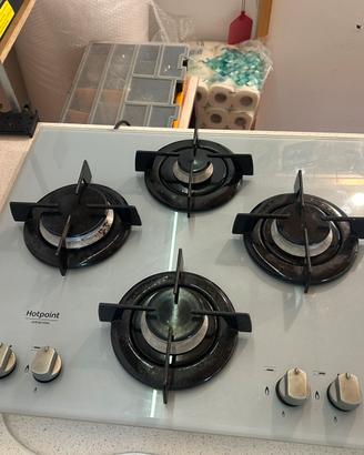 HOTPOINT ARISTON PIANO COTTURA VETRO  5 FUOCHI GAS