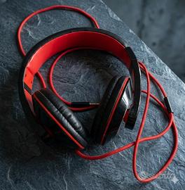 Cuffie AKAI Hi-Fi Cablate – Rosse/Nere