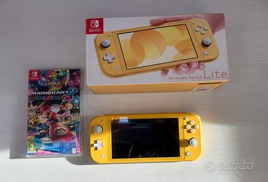 Nintendo Switch Lite Gialla e Mariokart deluxe 8
