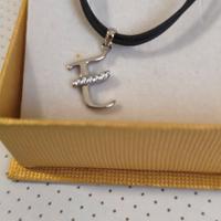 collana con lettera E in argento 925