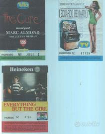 3 Biglietti concerti fine anni '80