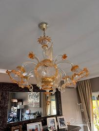 Coppia di Splendidi Lampadari in Vetro di Murano