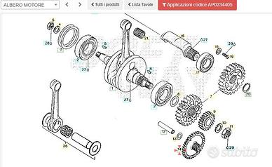 Ingranaggio intermedio Aprilia RX 125 AP0234405