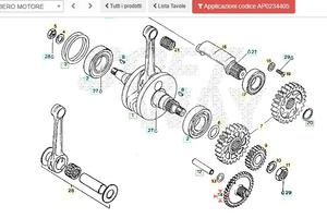 Ingranaggio intermedio Aprilia RX 125 AP0234405