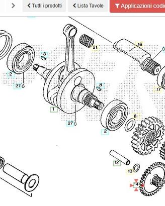 Ingranaggio intermedio Aprilia RX 125 AP0234405