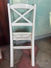4 sedie in legno color bianco