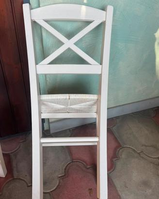 4 sedie in legno color bianco