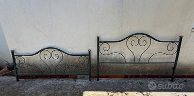 Letto matrimoniale in ferro battuto verde