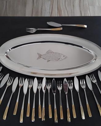 Servizio posate e vassoio  da pesce 