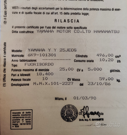 Motore marino Yamaha Y Jeos 25 cv