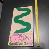 Salvadanaio legler in legno con percorso per monet