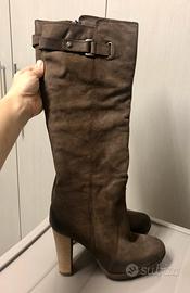 Stivali alti marroni Vera pelle n. 37