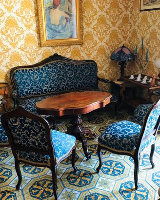 Salotto completo antiquariato restaurato Liberty