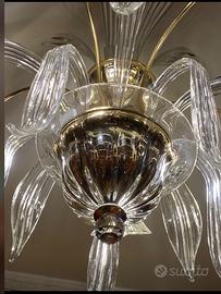 LAMPADARIO IN VETRO DI MURANO E ORO