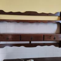 Mensola in legno, antica, vintage per taverna