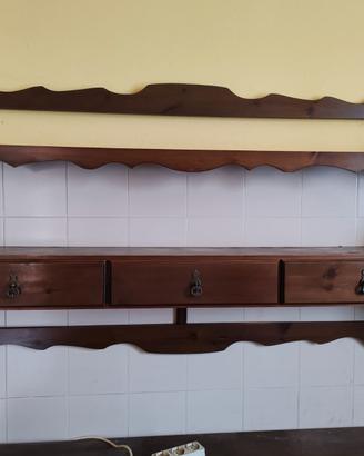 Mensola in legno, antica, vintage per taverna