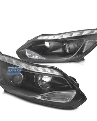 FARI FORD FOCUS MK3 11-14 LUCE DIURNA A LED NERI