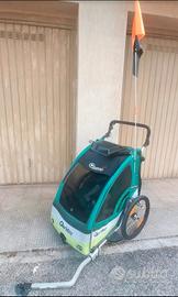 Rimorchio e passeggino a 2 posti per bici