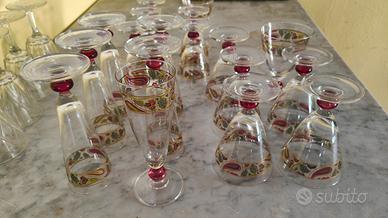 CALICI VINTAGE IN CRISTALLO DECORO ORO