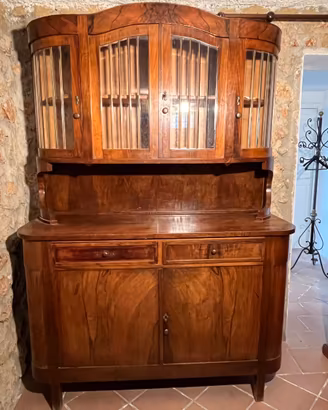 Credenza / Vetrina antica stile Liberty in legno m
