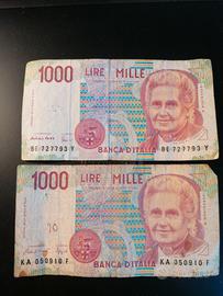 Banconote 1000 lire Montessori usate