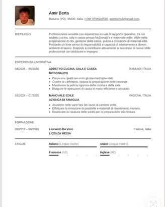 lavoro disponibilità immediata