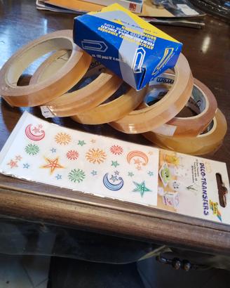 Set di 6 rotoli scotch e altro