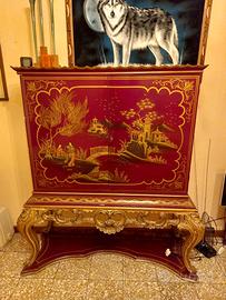 Mobile Bar stile "Laccato Cinese" Chinoiserie