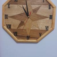 Orologio da parete in LEGNO realizzato a mano.