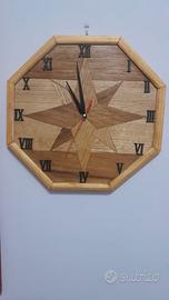 Orologio da parete in LEGNO realizzato a mano.