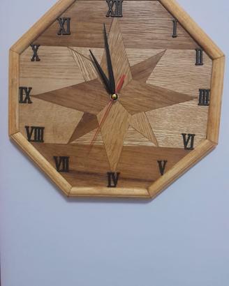 Orologio da parete in LEGNO realizzato a mano.