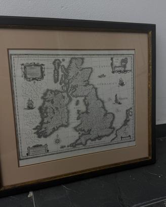 Quadro con Mappa Antica Gran Bretagna e Irlanda