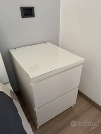 Comodino IKEA MALM con vetro