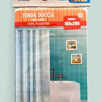 Tenda doccia turchese in poliestere 180x200cm