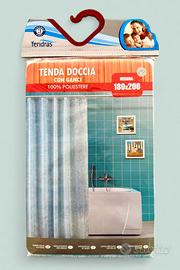 Tenda doccia turchese in poliestere 180x200cm