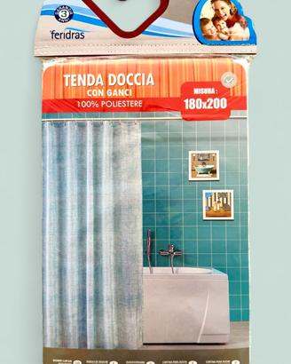Tenda doccia turchese in poliestere 180x200cm