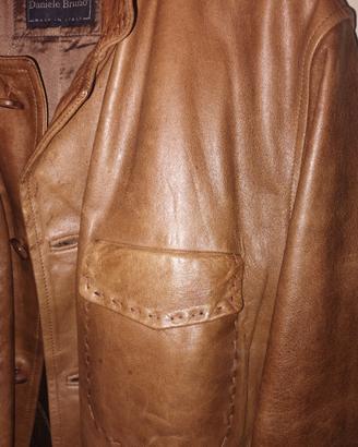 giacca in pelle marone chiaro