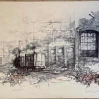 Litografia Renzo Vespignani “treno”