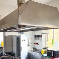 Cappa in acciaio professionale per cucina con moto