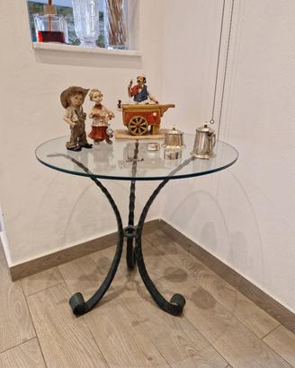 Tavolino vetro/ ferro battuto 