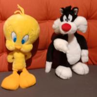 pupazzi peluches Titti (Tweety) e gatto Silvestro 