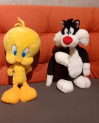 pupazzi peluches Titti (Tweety) e gatto Silvestro 