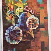 cartolina Natale  pittore Ch. Baibas  Anno 1975
