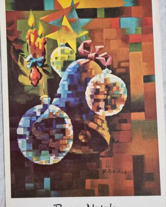cartolina Natale  pittore Ch. Baibas  Anno 1975